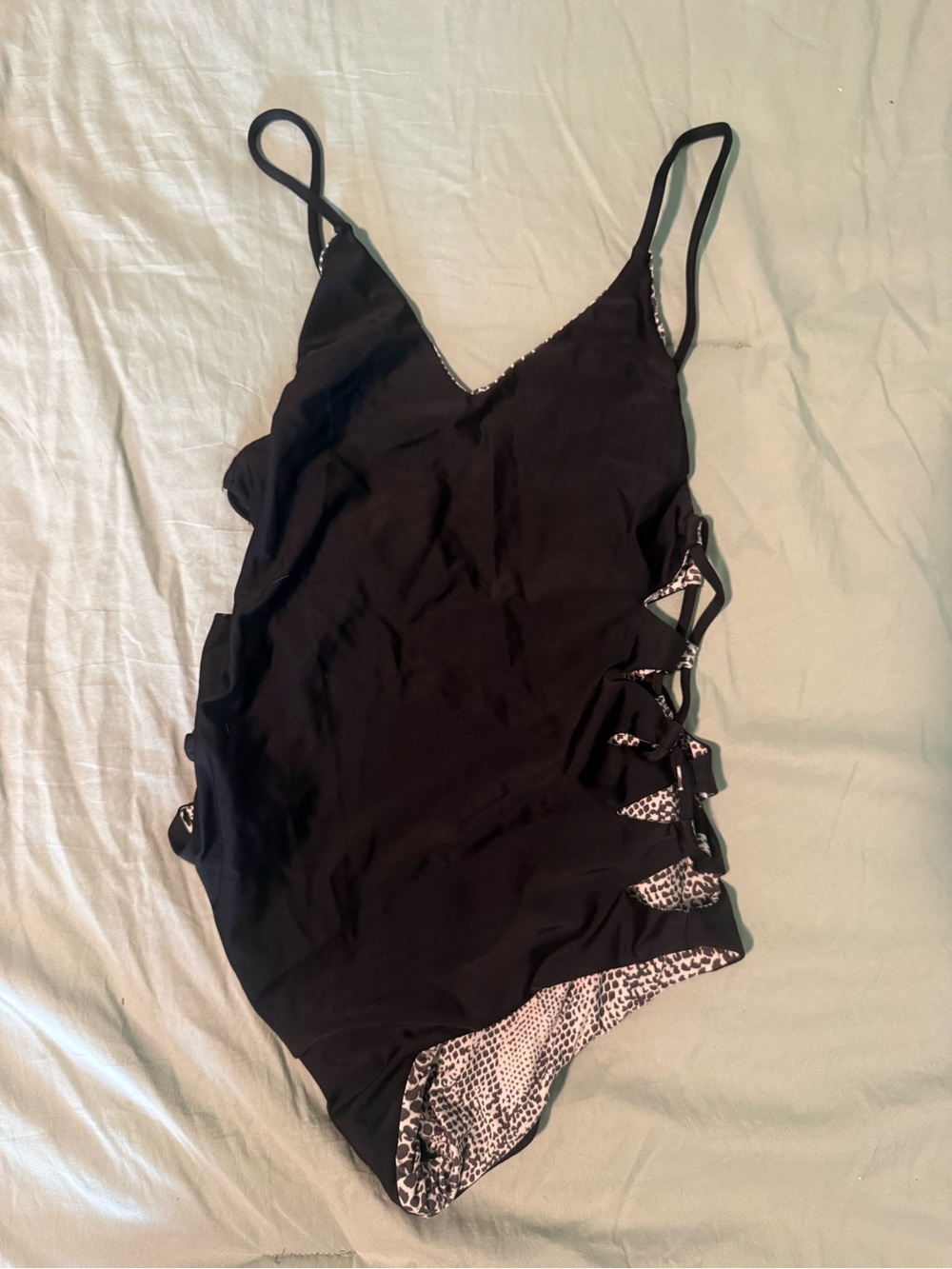 acacia swimwear Black One-Piece with Side Cutouts
